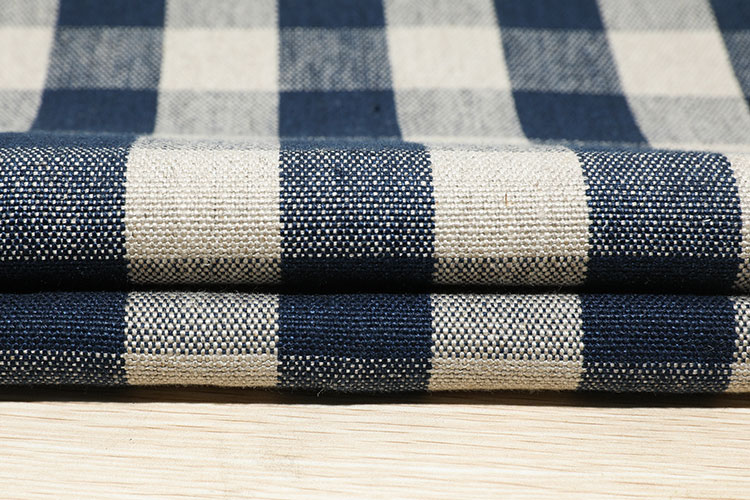 High quality striped pure linen yarn-dyed plaid fabric