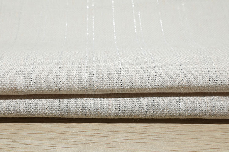 Polyester and linen woven fabric